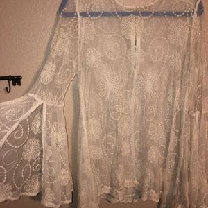 Lace overlay floral dress